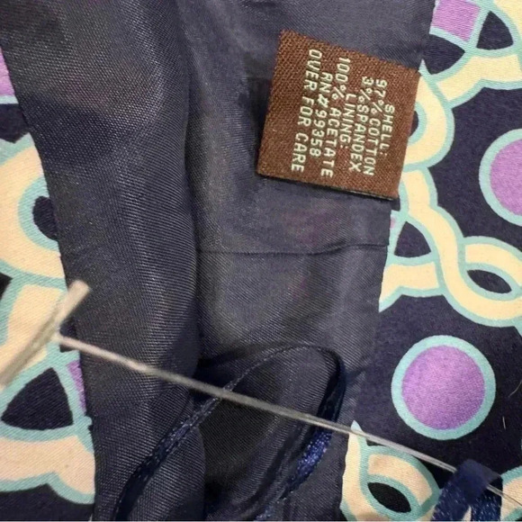 Camille La Vie woman’s short skirt navy, white & purple chain pattern size 6 - Picture 4 of 9